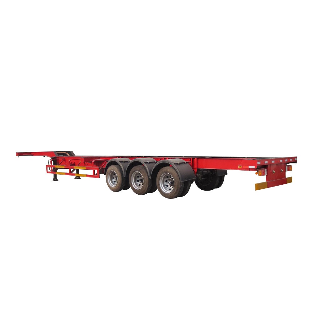 Rimorchio per semirimorchio a pianale piatto per container da 40 piedi ISO a 3 assi
